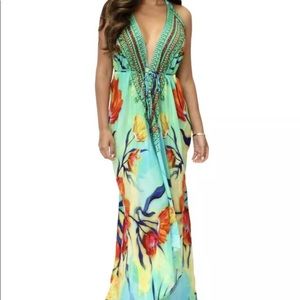 NWT COF 3 Way Floral Embellished Maxi Dress O/S